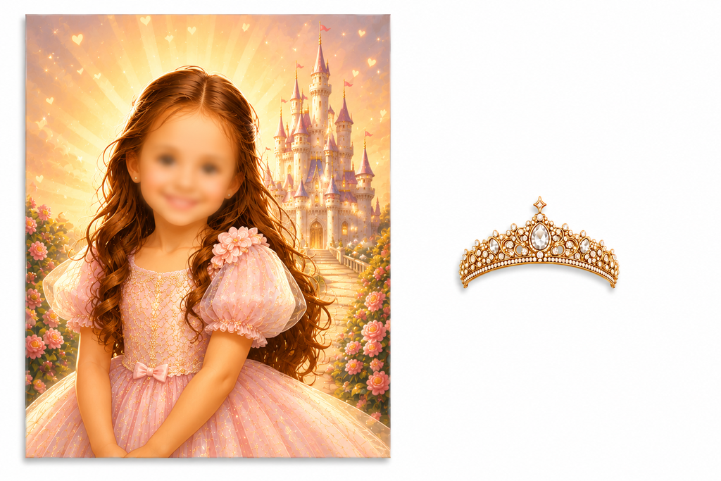Custom Princess Party Game | Pin the Crown on the Princess Personalized Poster