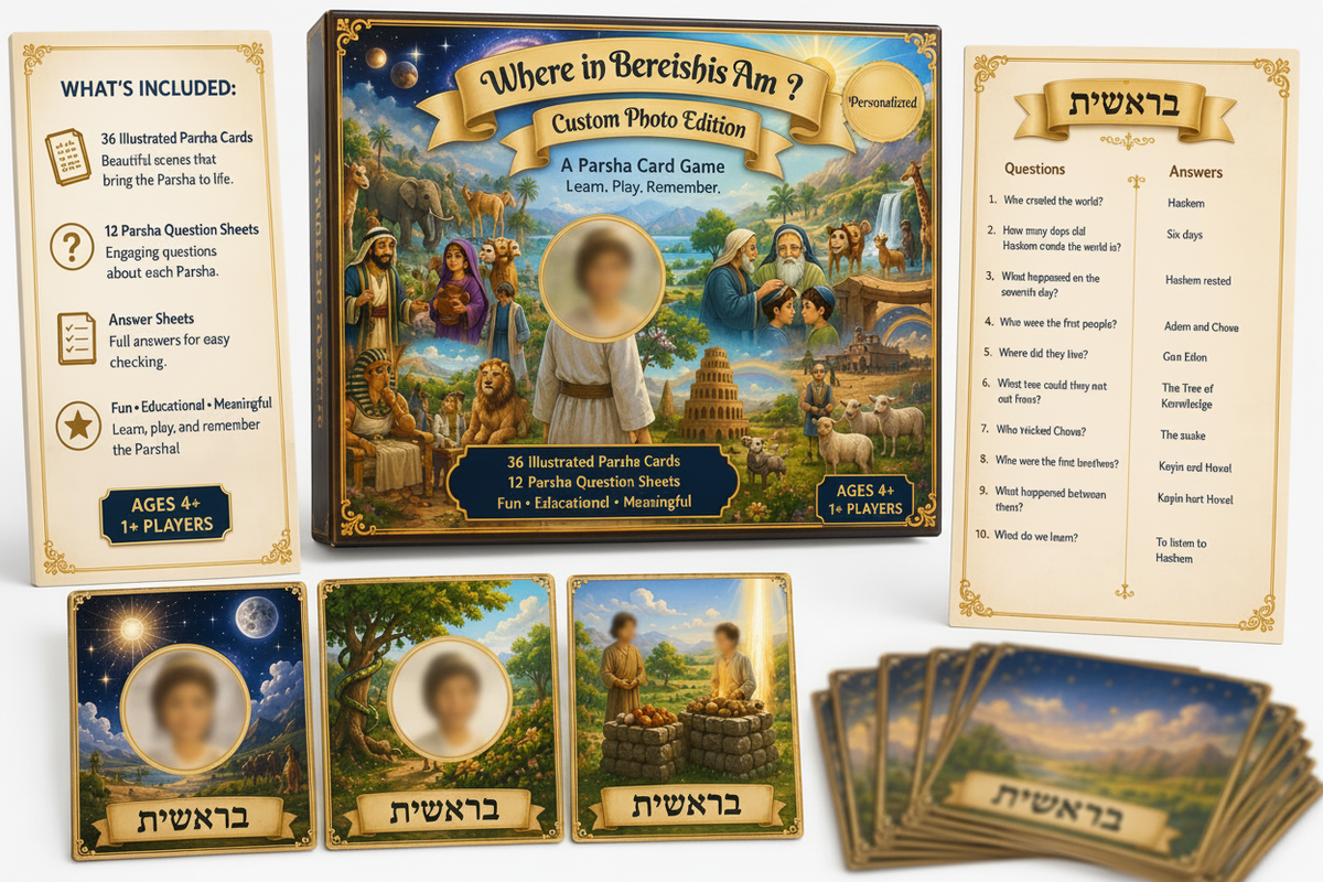 Where in Sefer Bereishis Am I - Custom Photo Edition - Personalized Parsha Cards