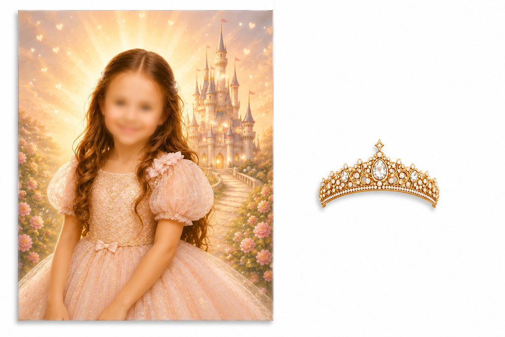 Custom Princess Party Game | Pin the Crown on the Princess Personalized Poster