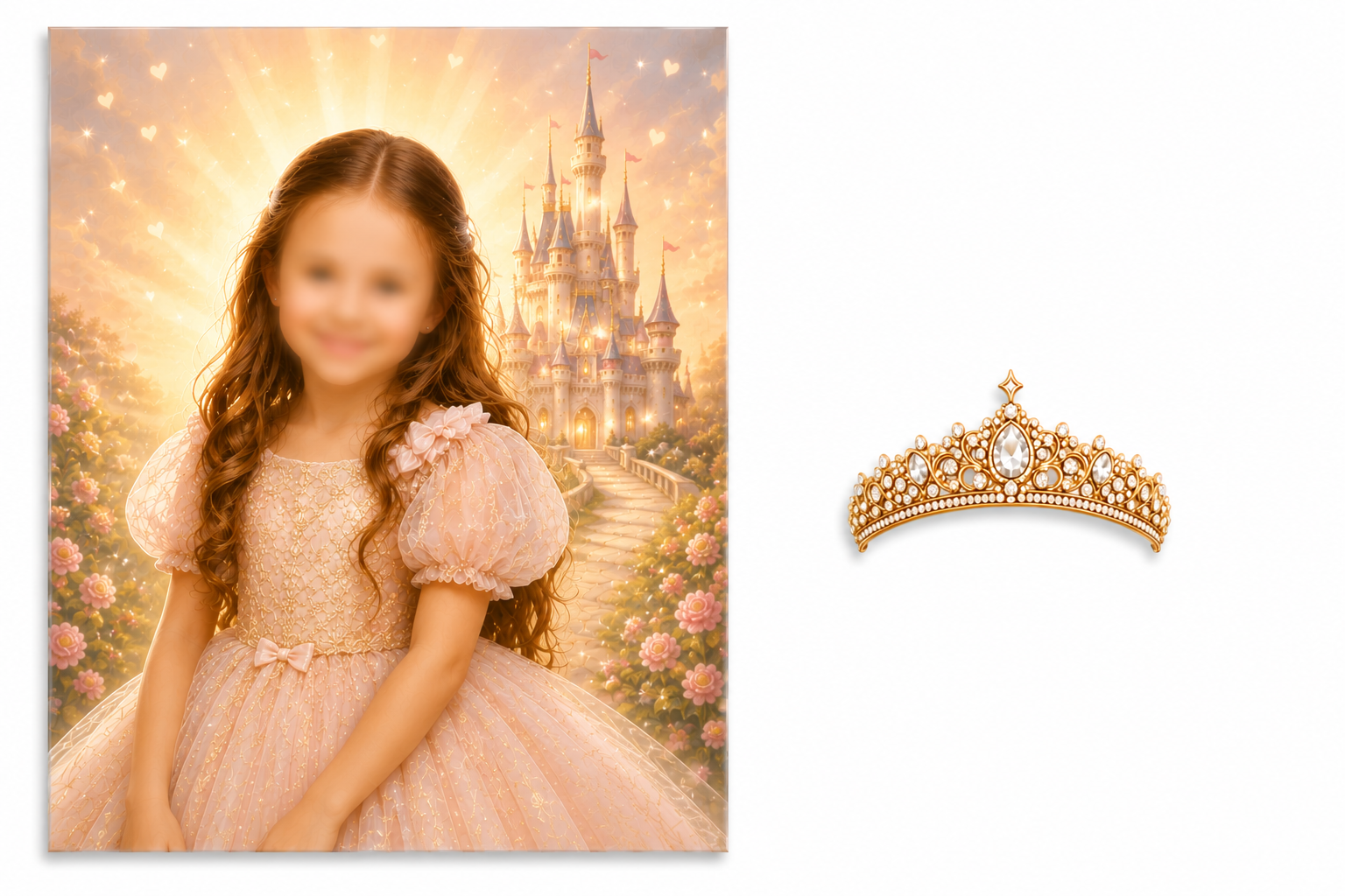 Custom Princess Party Game | Pin the Crown on the Princess Personalized Poster