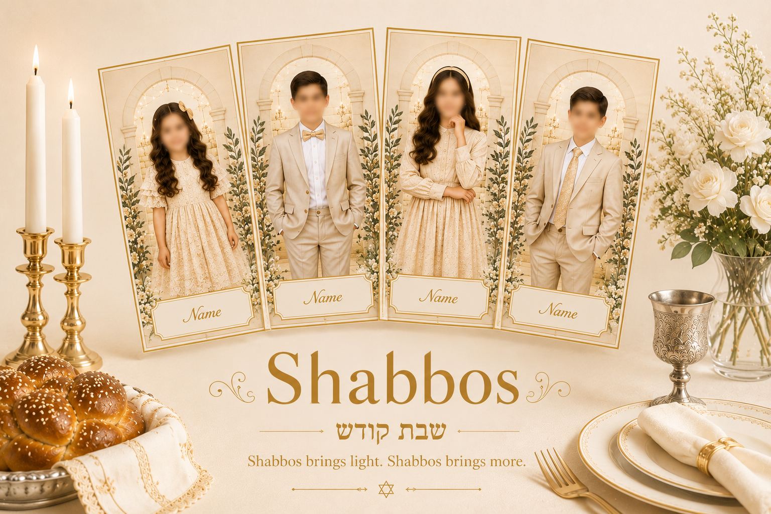 Personalized Photo Place Cards for Jewish Holidays & Celebrations