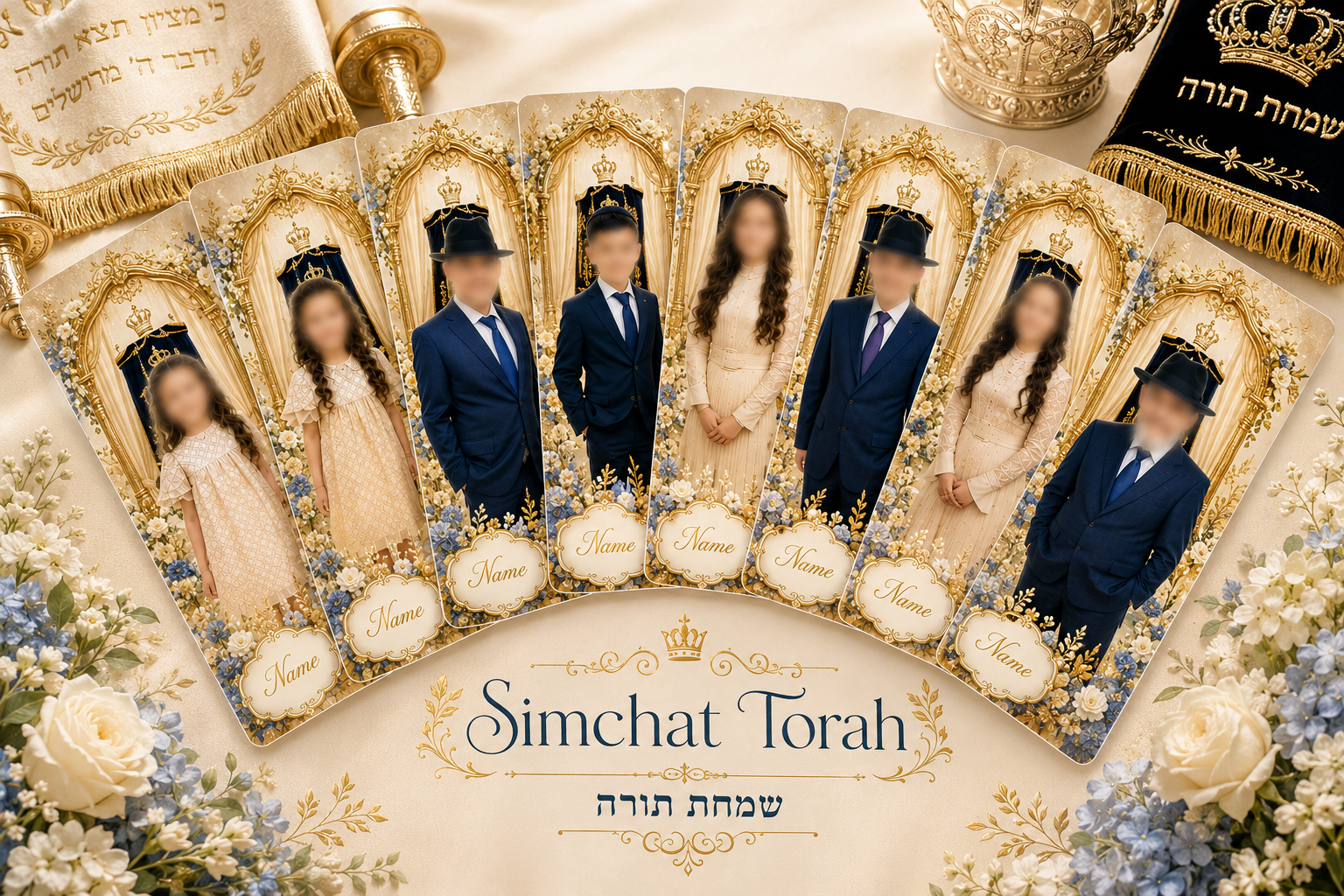 Personalized Photo Place Cards for Jewish Holidays & Celebrations